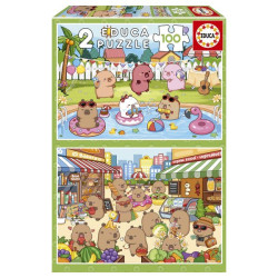 EDUCA-PUZZLES 2x100 CAPYFUN