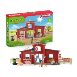 SCHLEICH-FERME ROUGE AVEC...