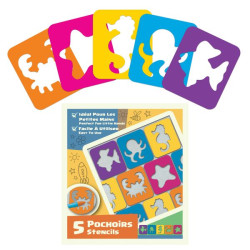 TOMY-ENSEMBLE DE 5 POCHOIRS...